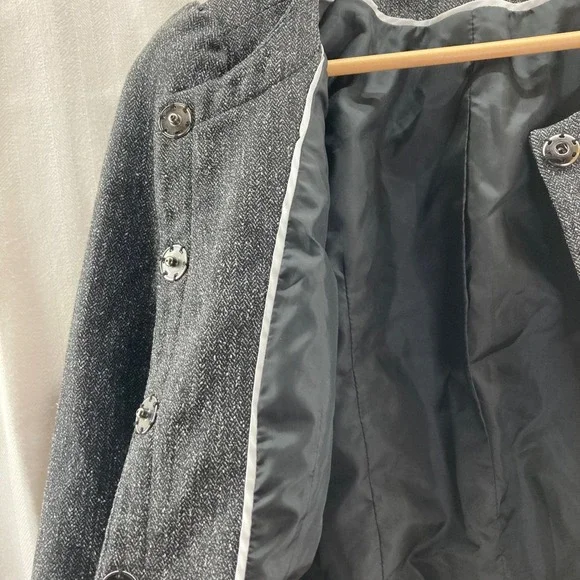 Women's Tweed Cropped Blazer Jacket with Puff Sleeves Small Classic Old Money - Picture 6 of 6